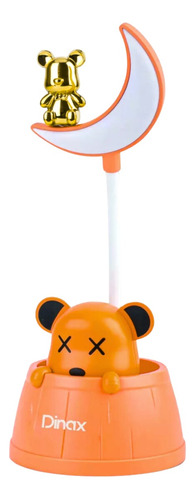Lampara De Noche Recargable Luz Led Portalápiz Usb Niños Color De La Estructura Coral