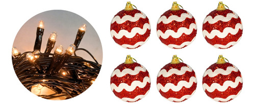Adornos De Navidad Esferas Navideñas Y Luces Led Cálidas