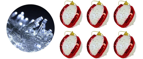 Adornos De Navidad Esferas Navideñas Y Luces Led Blancas