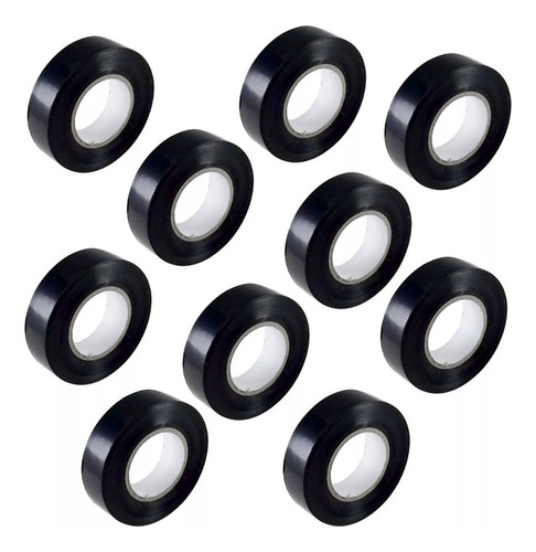 Cinta Aisladora 17mm 6.4 Metros Negra Pack X10 Unidades
