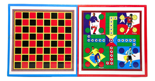 Juego De Mesa 2 En 1 Ludo Y Damas Piezas Plástico Y Cartón