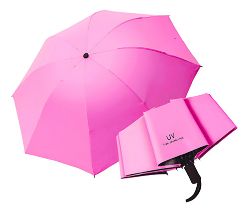 Paraguas Plegable Manual Para Lluvia Y Sol Protección Uv
