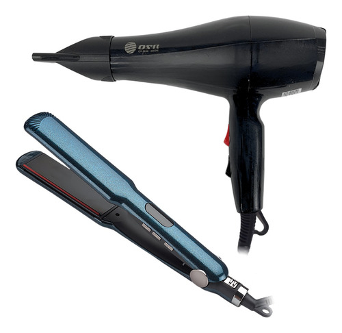 Set Combo Planchita De Pelo + Secador De Pelo 2 Velocidades