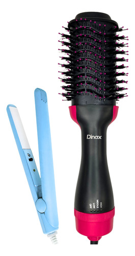 Cepillo Secador Modelador 3 En 1 Y Mini Planchita Pelo Combo