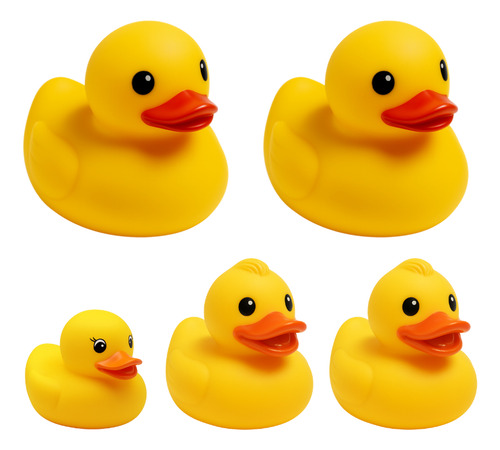 Patitos De Hule X5 Unidades Con Sonido Para Baño Juguete