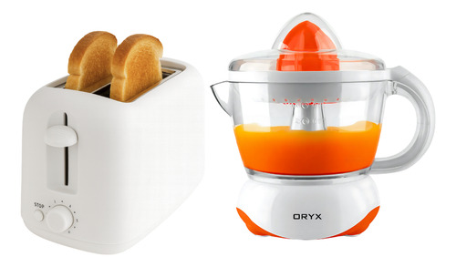 Tostadora Eléctrica Doble Ranura Y Exprimidor Eléctrico Jugo